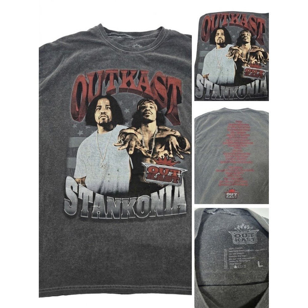 Outkast Stankonia Rap Tee Graphic T Shirt Mens Large Washed Black Hip Hop Andre